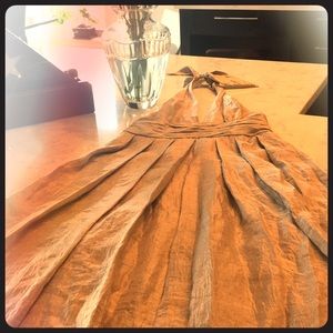 Adrianna Papell Champagne Halter Cocktail Dress